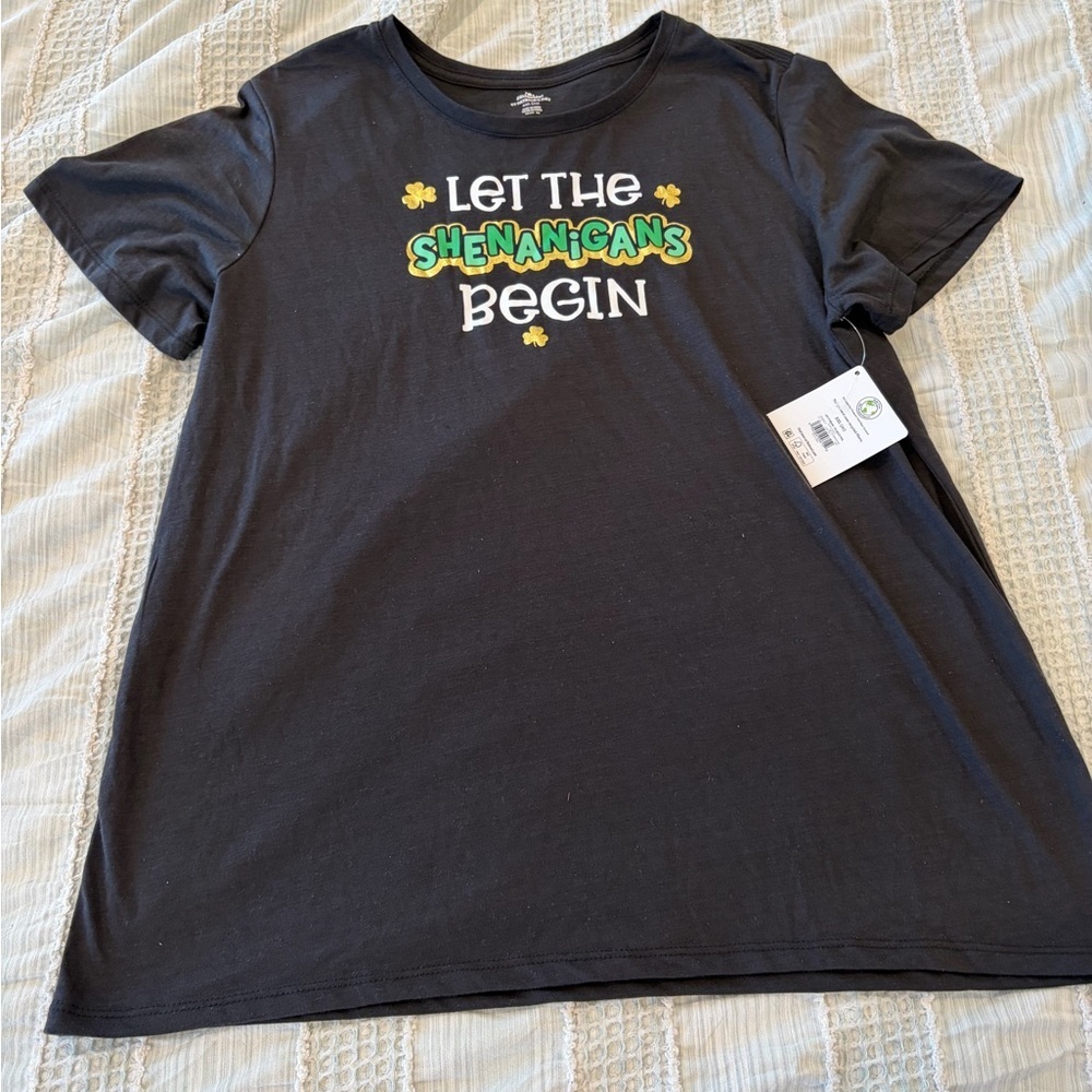 Way‎ To Celebrate St Patrick’s Day Graphic Tee Women’s XXL Black NWT